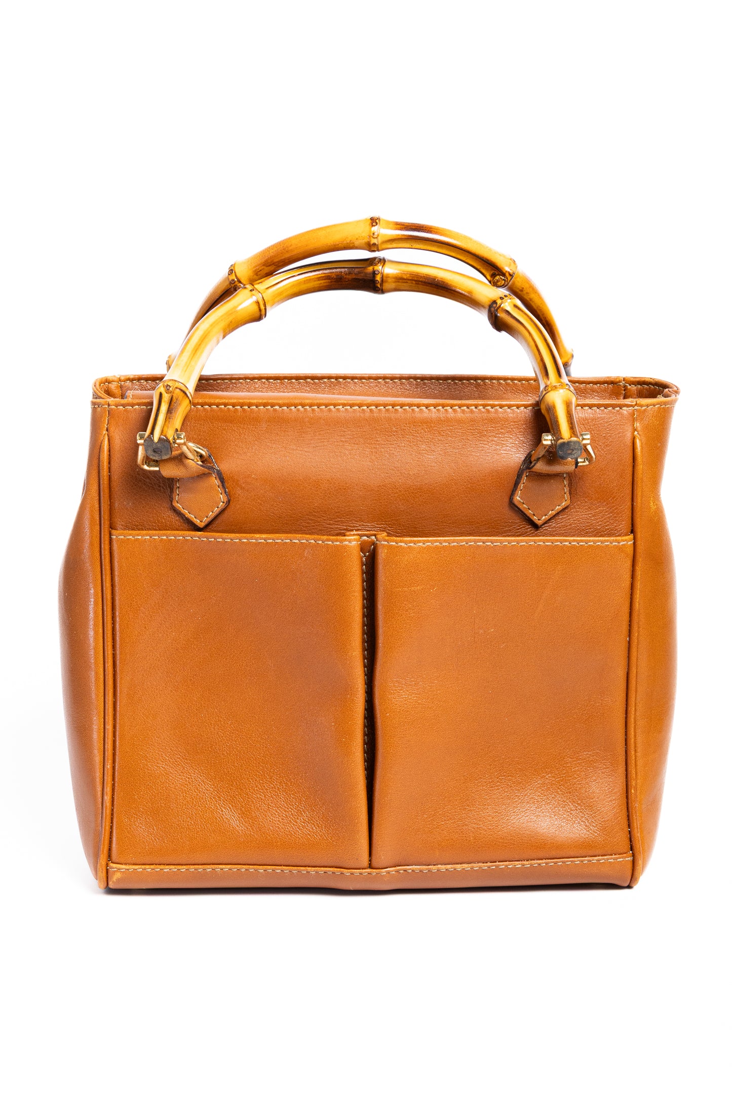Gucci Bamboo Leather 2-Way Shoulder & Hand Bag – Brown