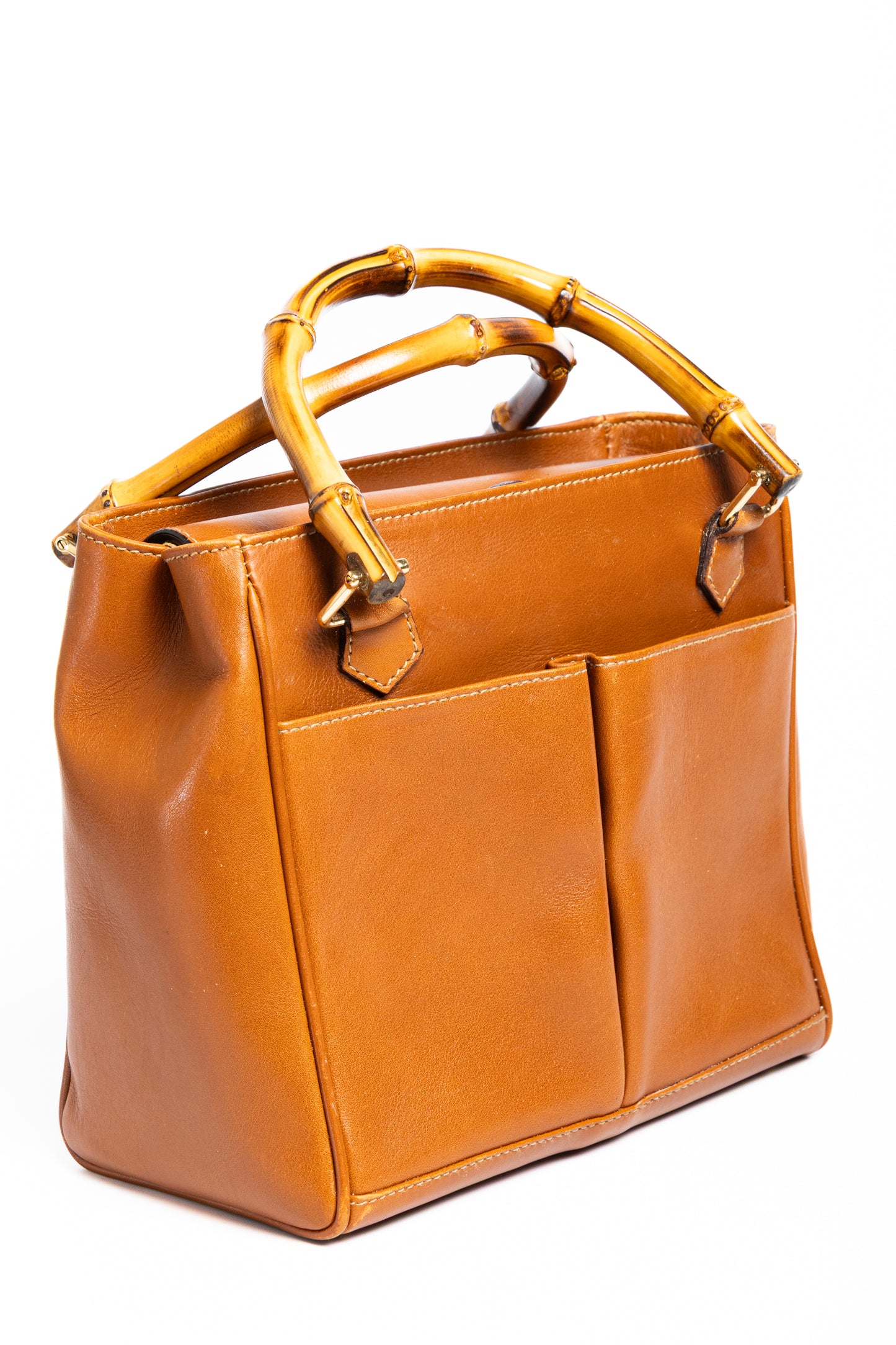 Gucci Bamboo Leather 2-Way Shoulder & Hand Bag – Brown