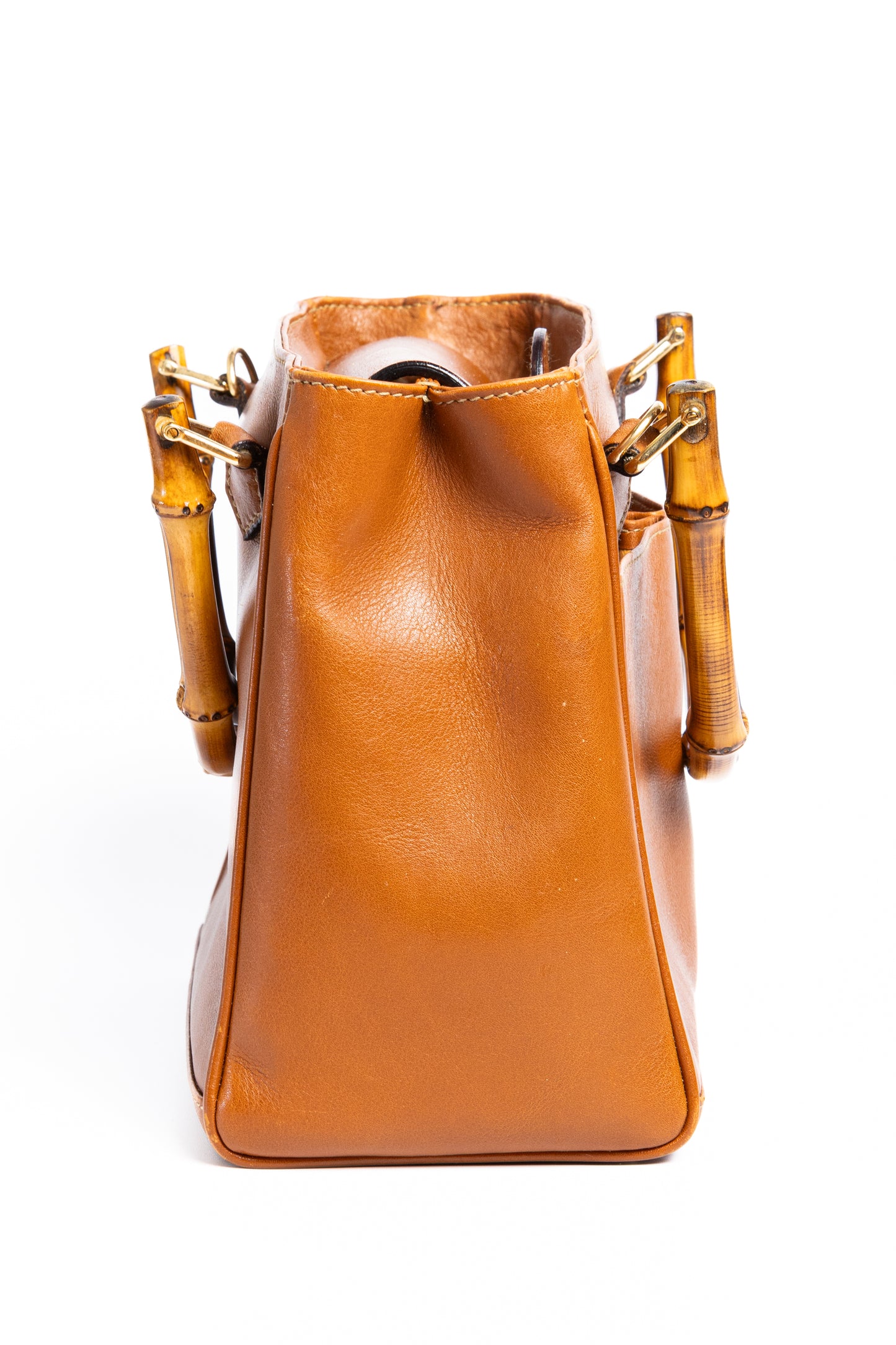 Gucci Bamboo Leather 2-Way Shoulder & Hand Bag – Brown