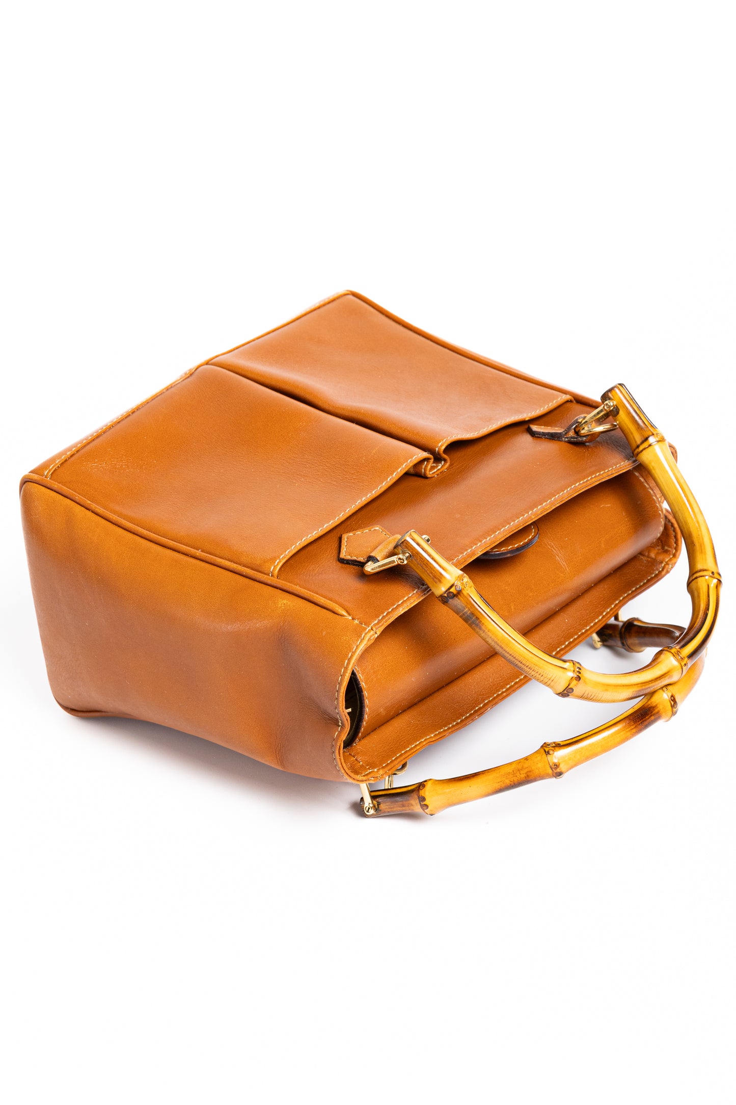 Gucci Bamboo Leather 2-Way Shoulder & Hand Bag – Brown