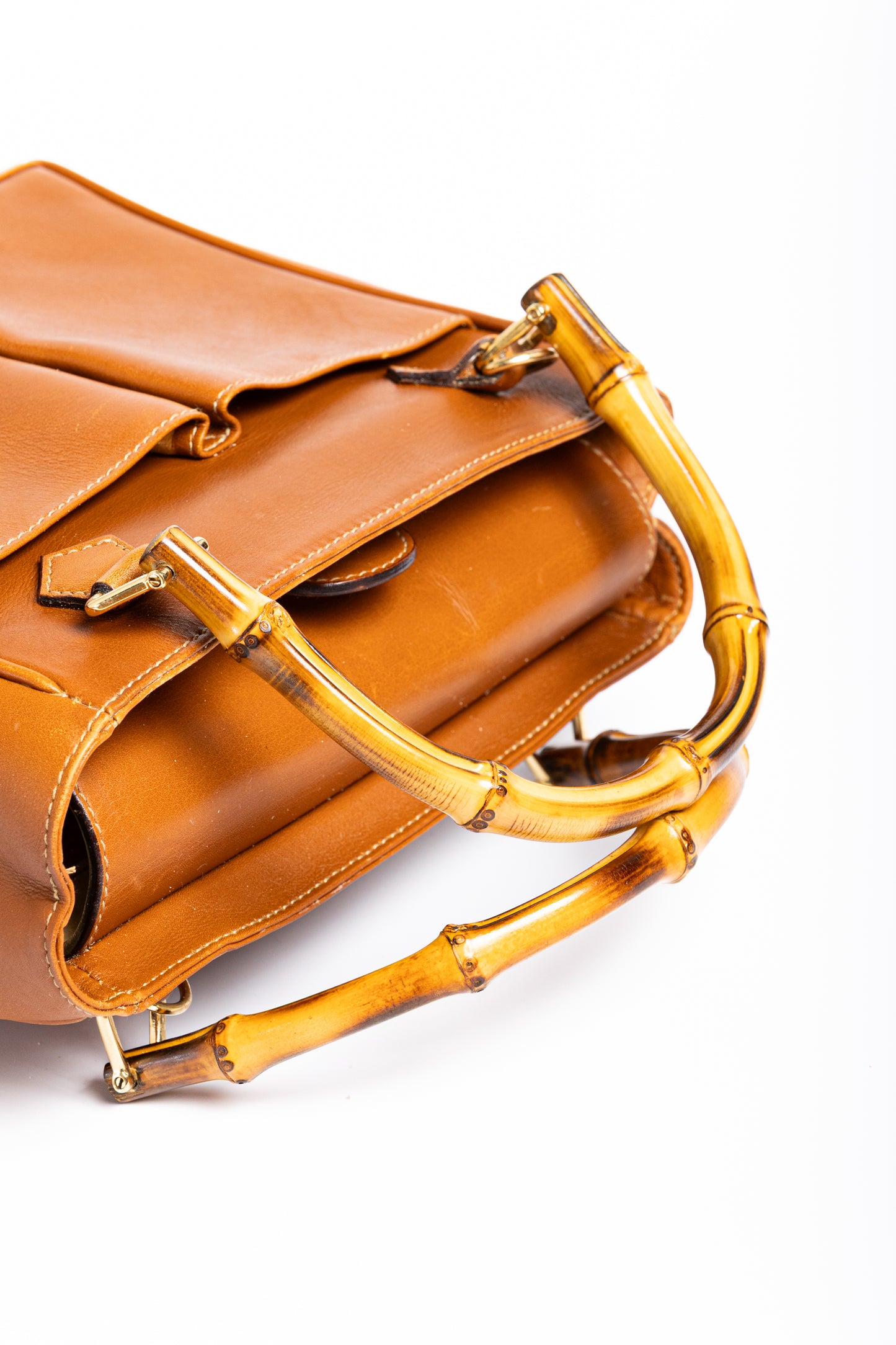 Gucci Bamboo Leather 2-Way Shoulder & Hand Bag – Brown