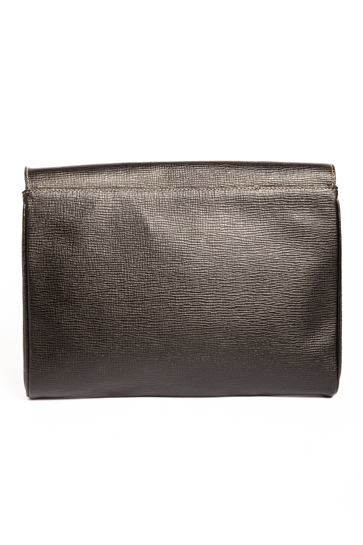 Céline Paris Vintage Circle Clutch & Shoulder Bag – Black Leather