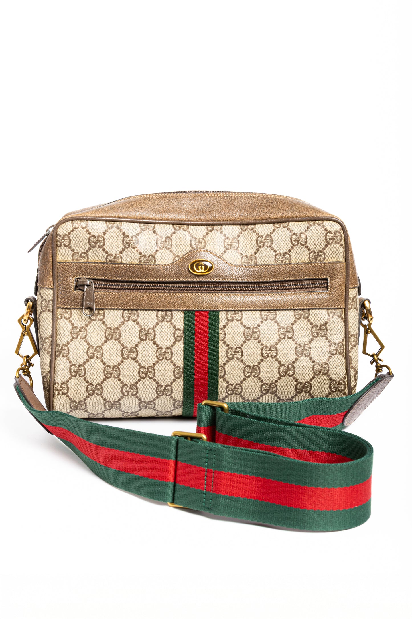 Gucci Web Sherry Line Clutch Bag – Brown GG Canvas