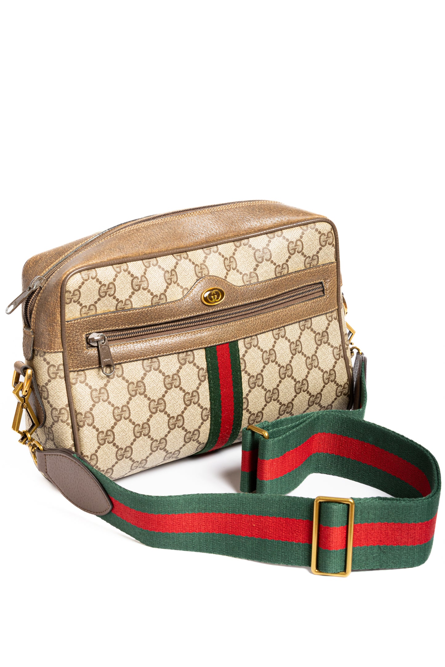 Gucci Web Sherry Line Clutch Bag – Brown GG Canvas