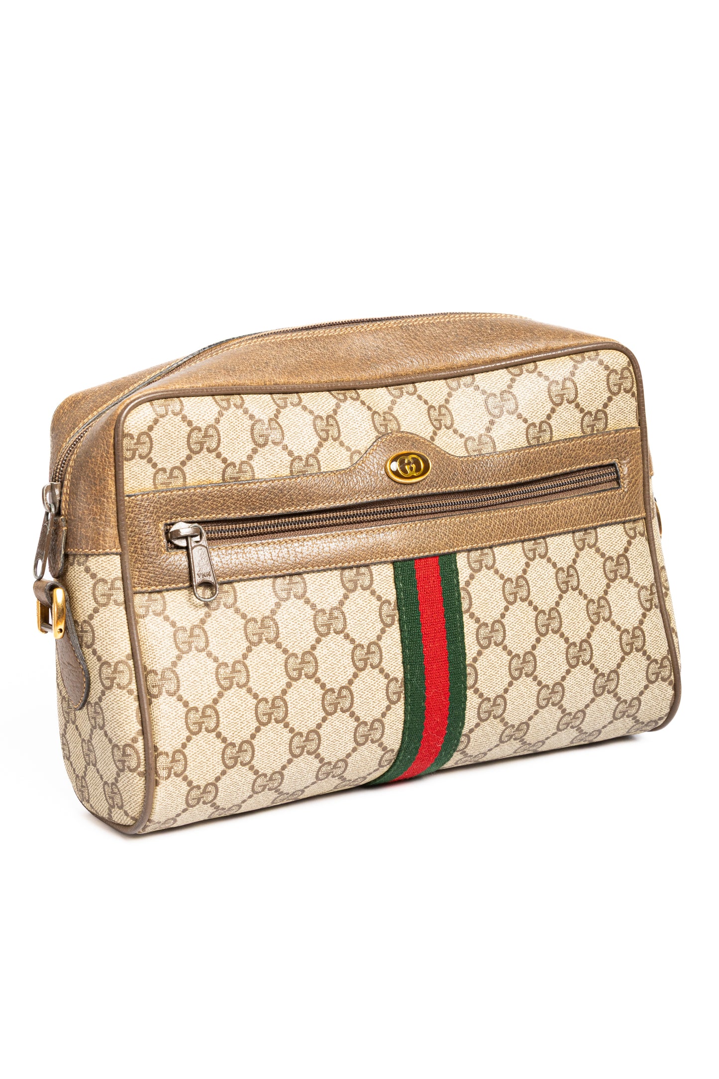 Gucci Web Sherry Line Clutch Bag – Brown GG Canvas