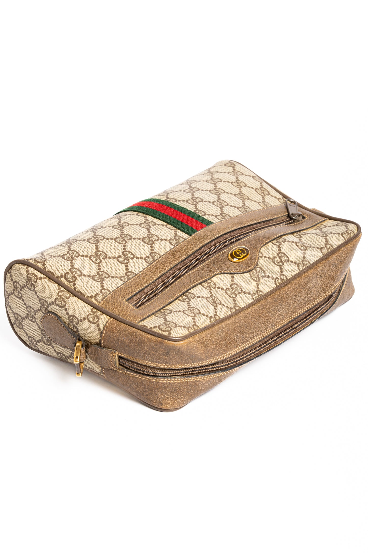 Gucci Web Sherry Line Clutch Bag – Brown GG Canvas