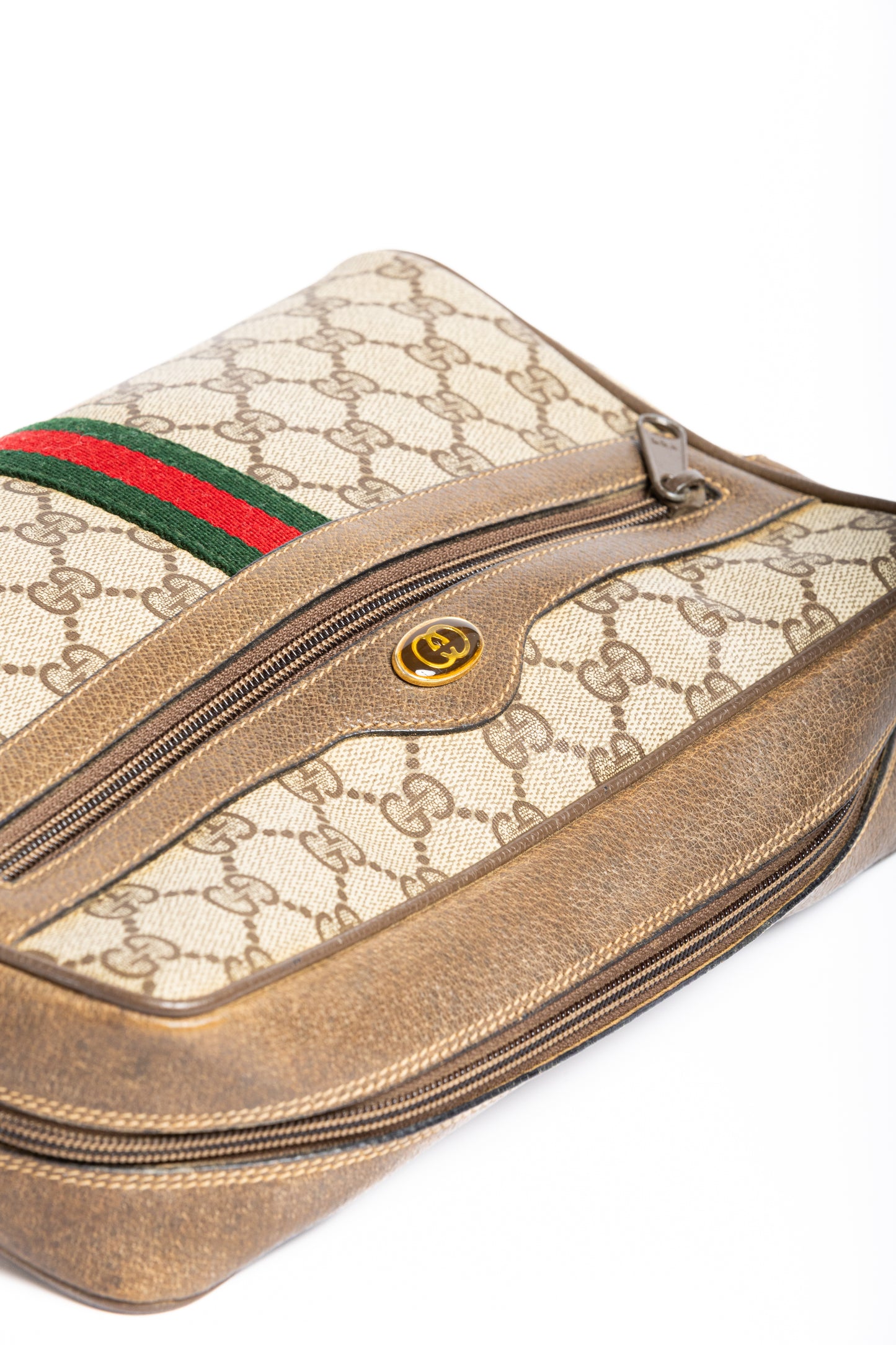 Gucci Web Sherry Line Clutch Bag – Brown GG Canvas