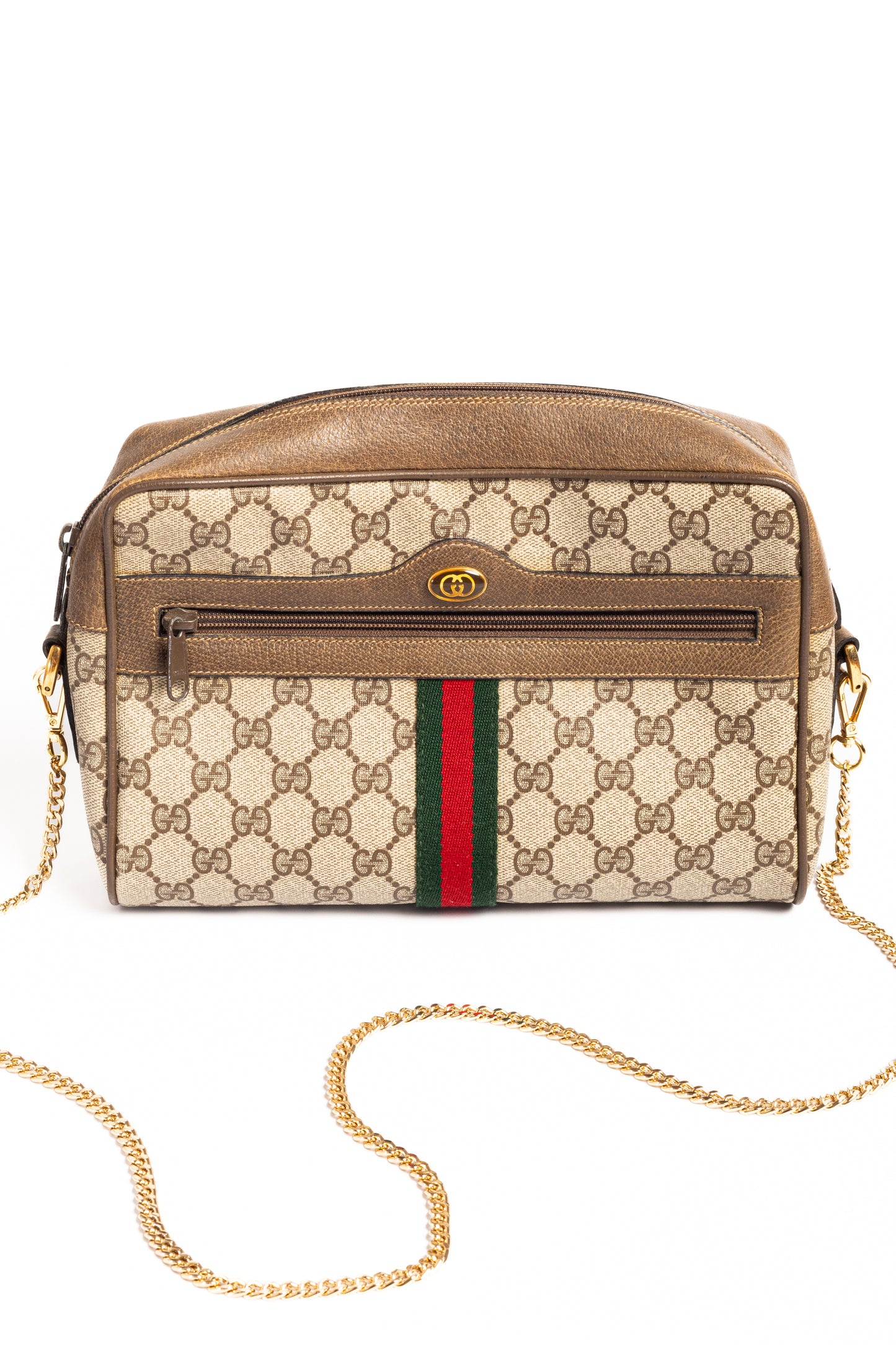 Gucci Web Sherry Line Clutch Bag – Brown GG Canvas