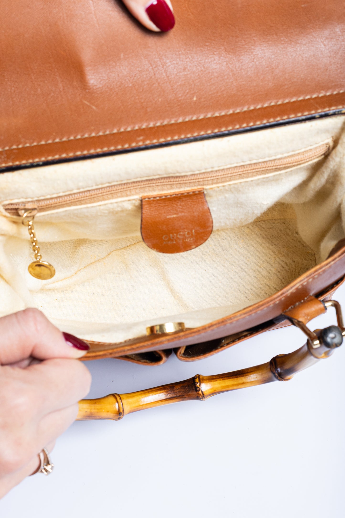 Gucci Bamboo Leather 2-Way Shoulder & Hand Bag – Brown