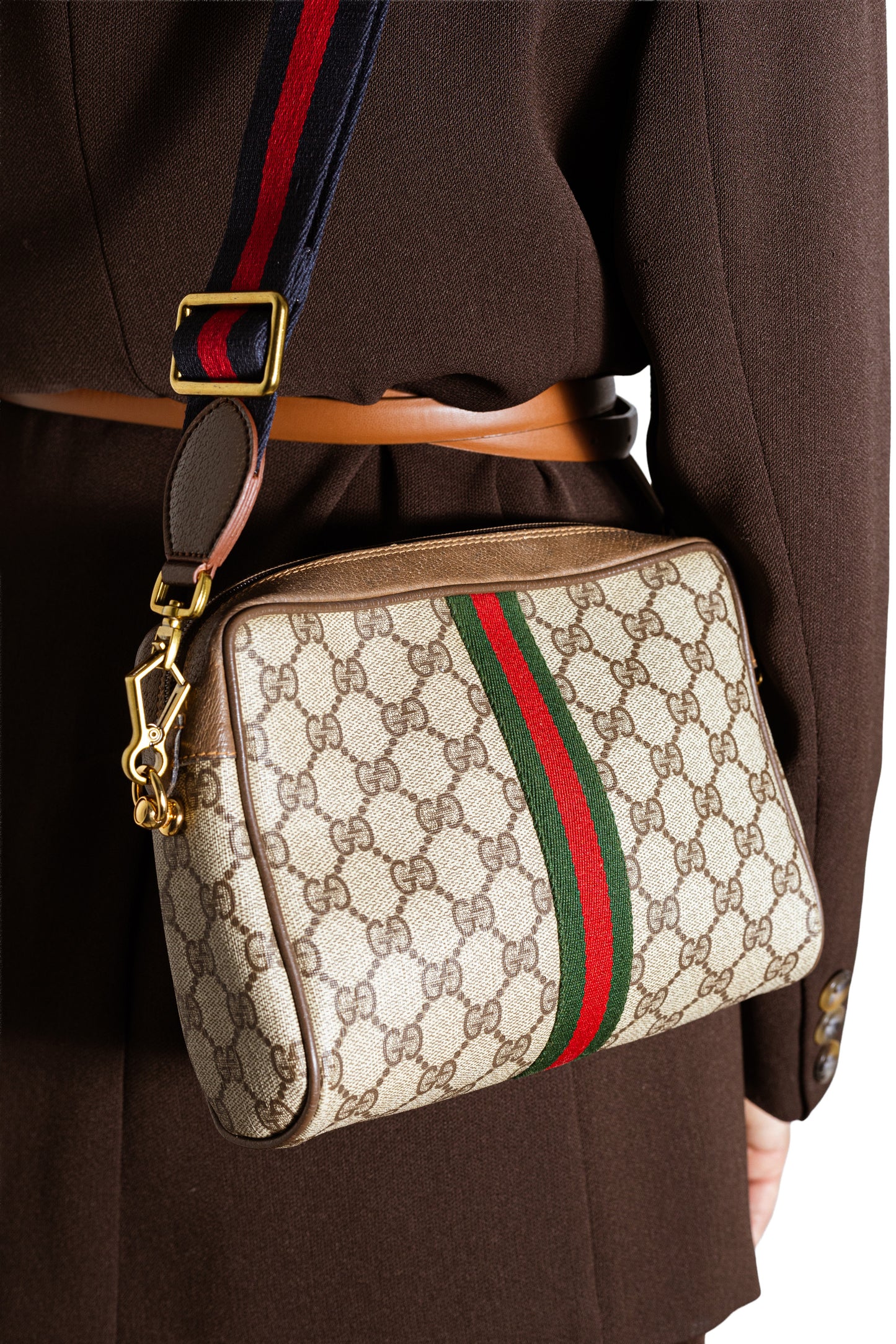 Gucci GG Supreme Web Sherry Line Clutch Bag